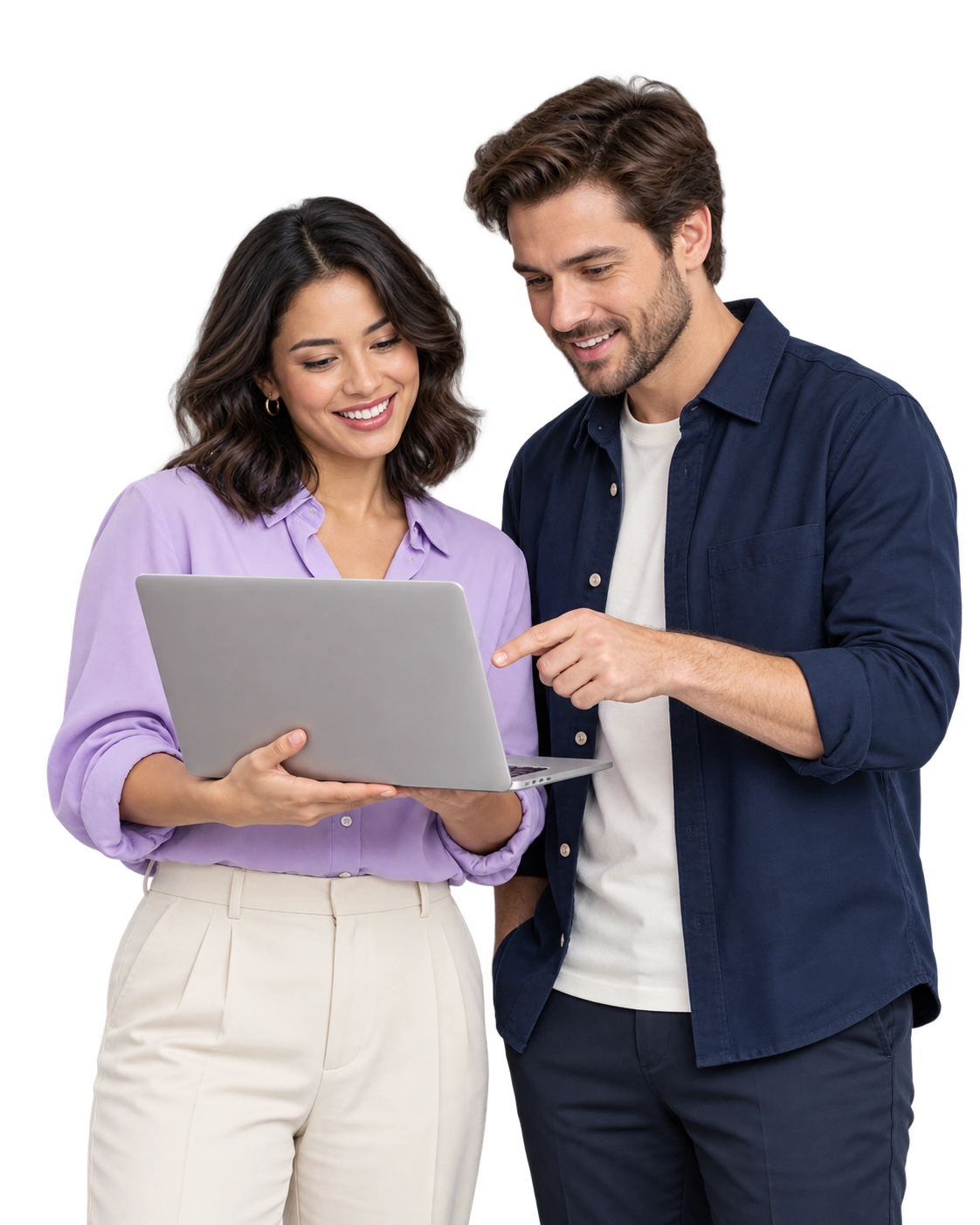 Illustrative image of two colleagues learning and working together.