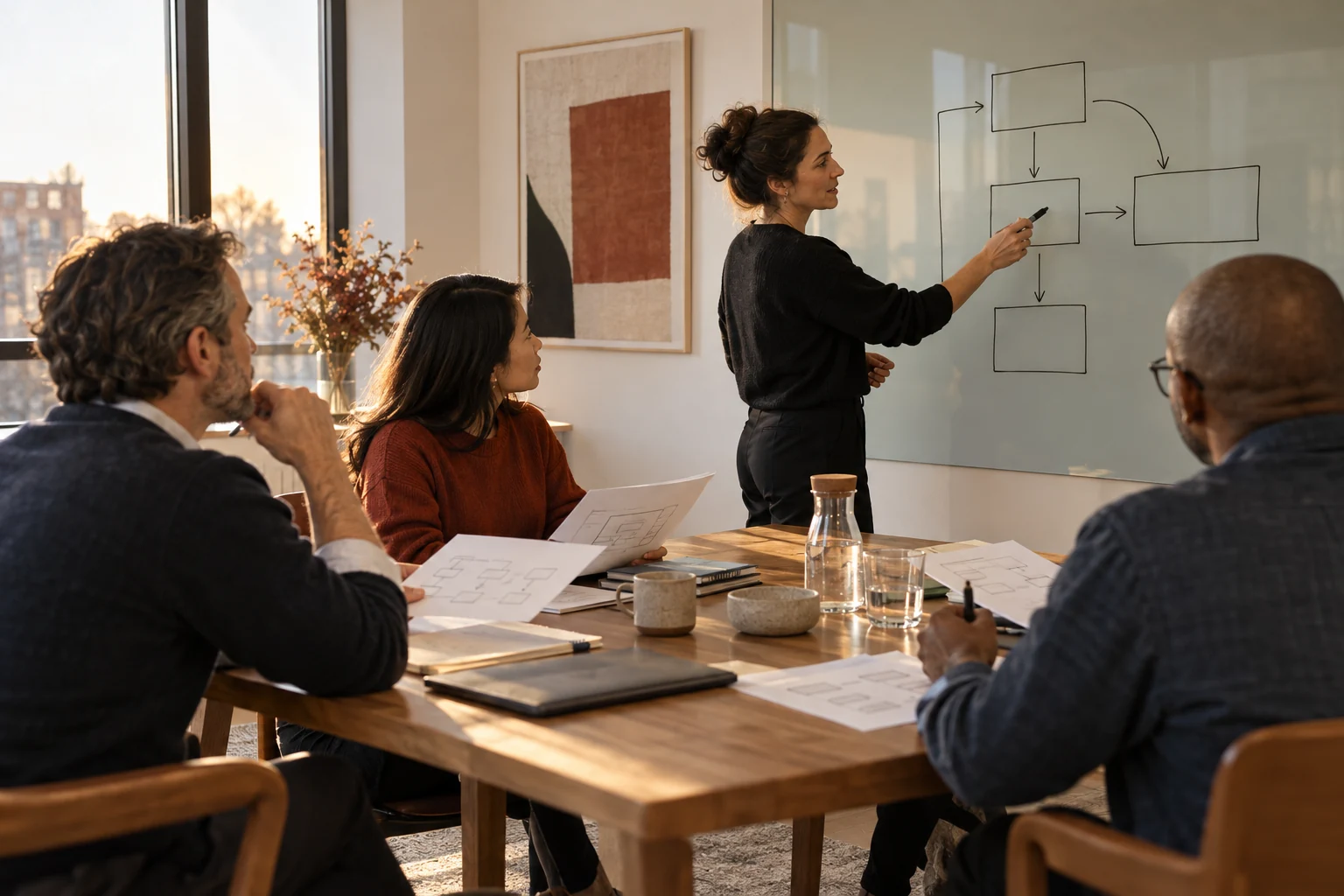 A group collaborating on a business strategy.